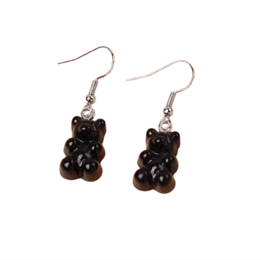 Black Gummy Bear Dangle Earrings